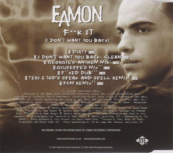 Eamon : F**k It (I Don't Want You Back) (CD, Maxi)