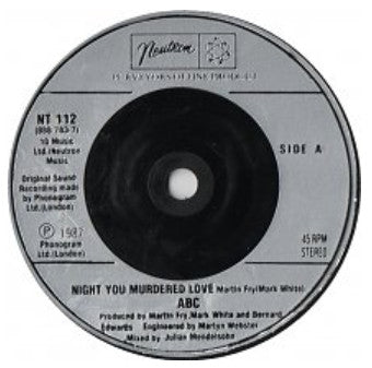 ABC : The Night You Murdered Love (7", Single, Sil)