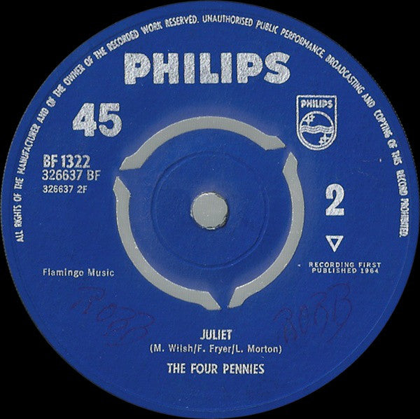 The Four Pennies : Tell Me Girl  /  Juliet (7", Single, 3-P)