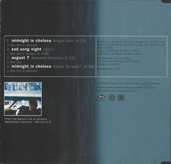 Jon Bon Jovi : Midnight In Chelsea (CD, Single)