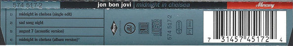 Jon Bon Jovi : Midnight In Chelsea (CD, Single)