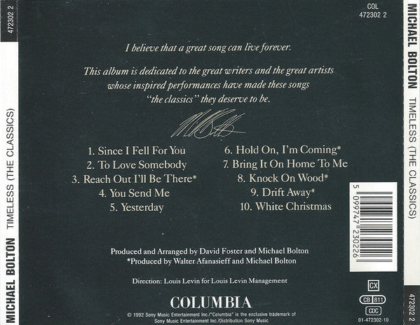 Michael Bolton : Timeless (The Classics) (CD, Album)