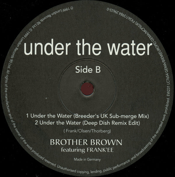 Brother Brown Featuring Frank'ee : Under The Water (12")