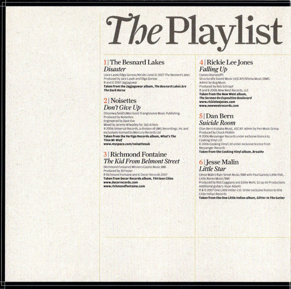 Various : The Playlist March 2007 (CD, Comp, Jew)