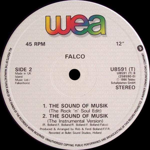 Falco : The Sound Of Musik (12", Maxi)