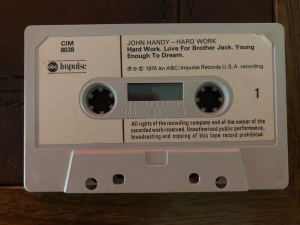 John Handy : Hard Work (Cass, Album, Dol)