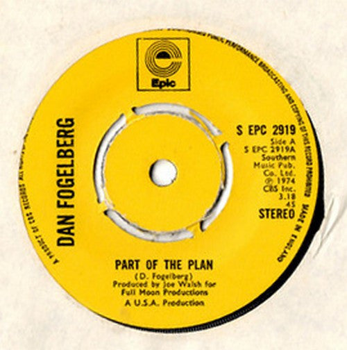 Dan Fogelberg : Part Of The Plan (7", Single)