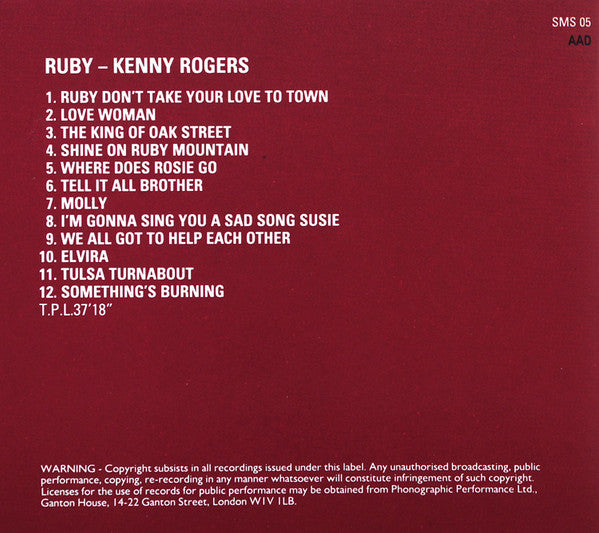 Kenny Rogers : Ruby (CD, Comp)