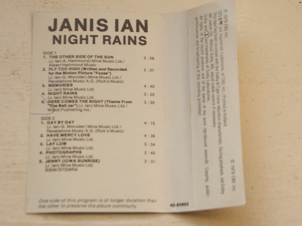 Janis Ian : Night Rains (Cass, Album, Bla)