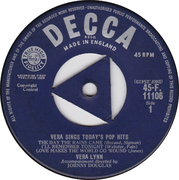 Vera Lynn : Vera Sings Today's Pop Hits (7", ffr)