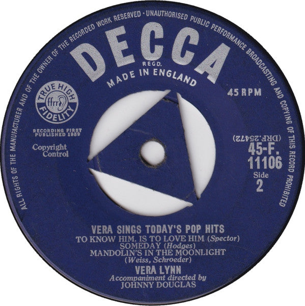 Vera Lynn : Vera Sings Today's Pop Hits (7", ffr)