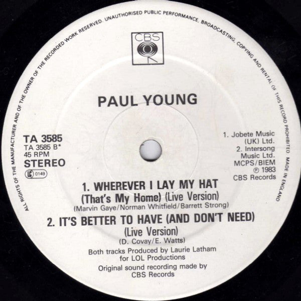 Paul Young : Love Of The Common People (Extended Club Mix) (12")