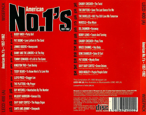 Various : American No. 1's – 1957-1962 (CD, Comp)