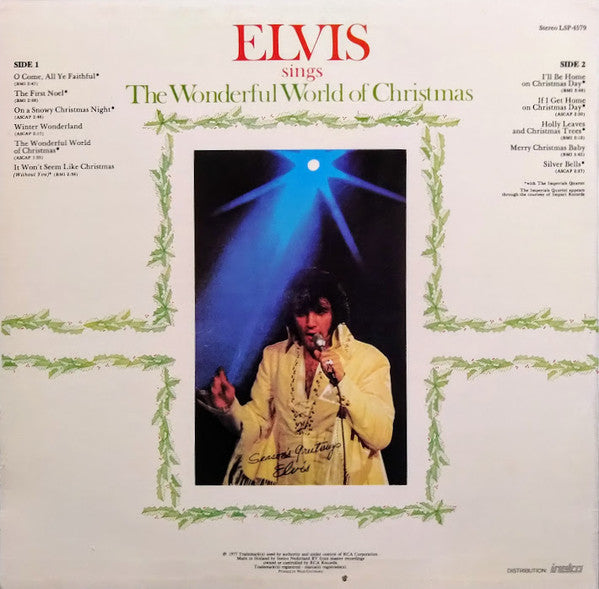 Elvis Presley : Elvis Sings The Wonderful World Of Christmas (LP, Album, RE)