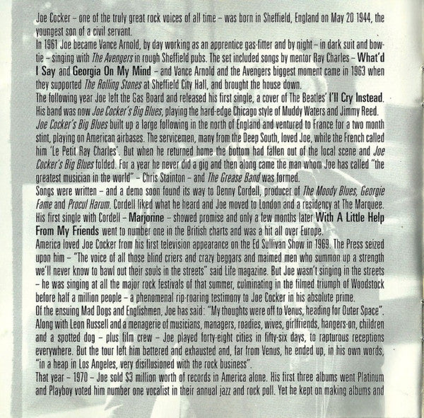 Joe Cocker : The Best Of Joe Cocker (CD, Comp, RE)