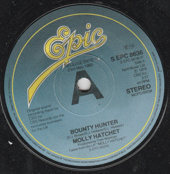 Molly Hatchet : Bounty Hunter (7", Promo)