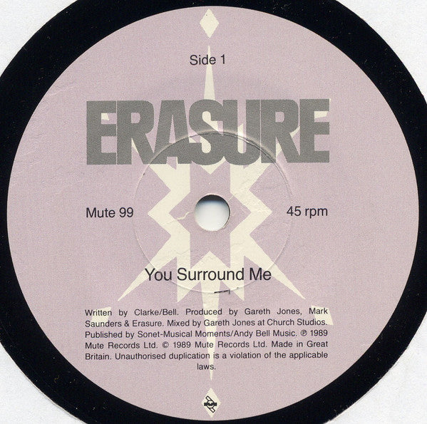 Erasure : You Surround Me (7", Single)