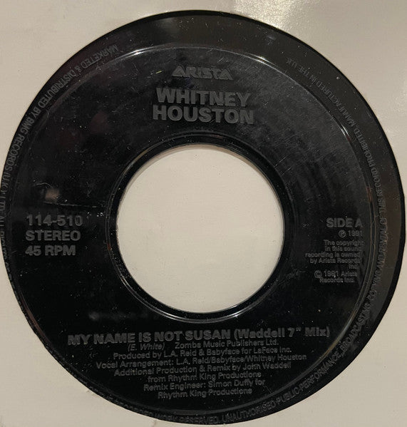 Whitney Houston : My Name Is Not Susan (7", Single)