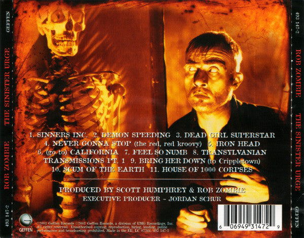 Rob Zombie : The Sinister Urge (CD, Album)