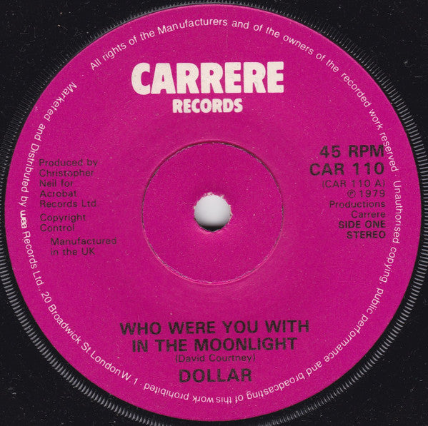 Dollar : Who Were You With In The Moonlight (7", Single)