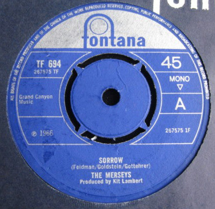 The Merseys : Sorrow (7", Single, Mono, 4 P)