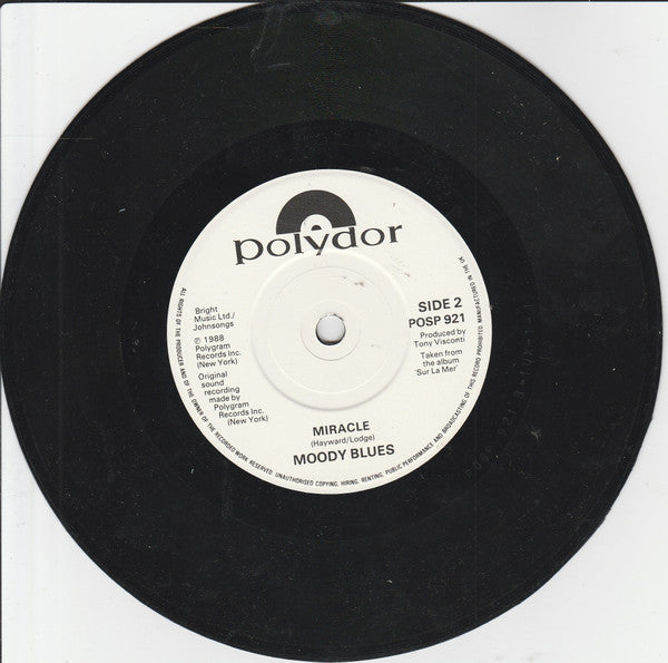 The Moody Blues : I Know You're Out There Somewhere (7", Single, Whi)