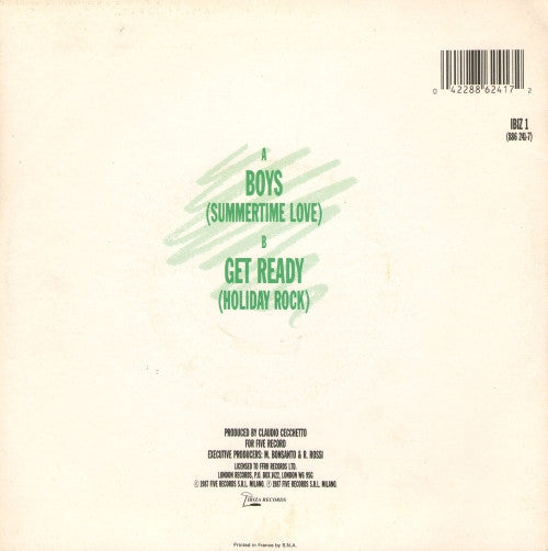 Sabrina : Boys (Summertime Love) (7", Single, Inj)