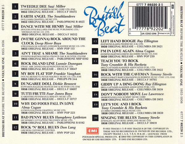 Various : British Beat Before The Beatles Volume One - 1955-1956 (CD, Comp)