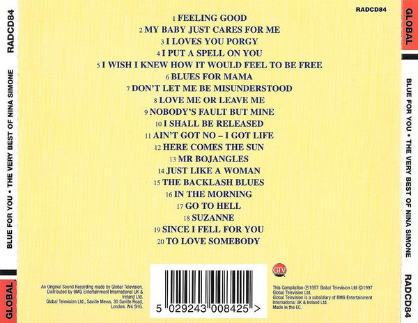Nina Simone : Blue For You - The Very Best Of Nina Simone (CD, Comp, RE)