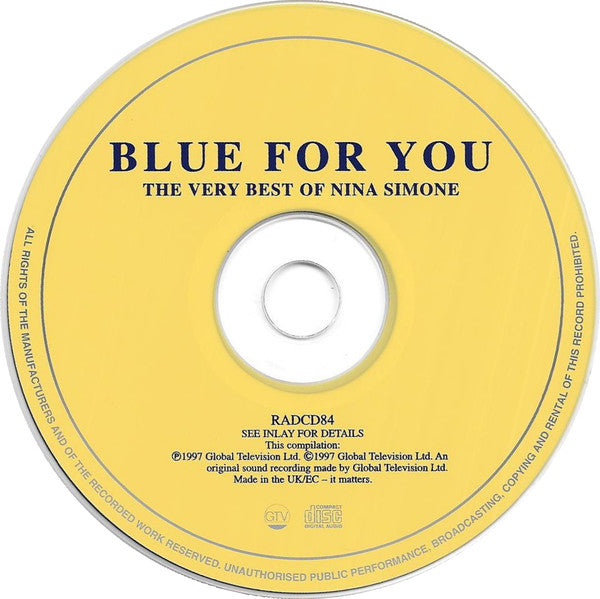 Nina Simone : Blue For You - The Very Best Of Nina Simone (CD, Comp, RE)