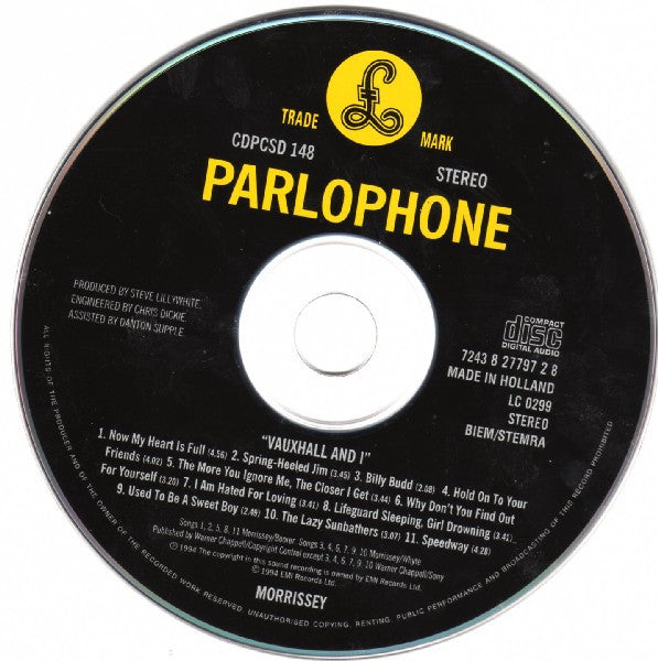 Morrissey : Vauxhall And I (CD, Album)