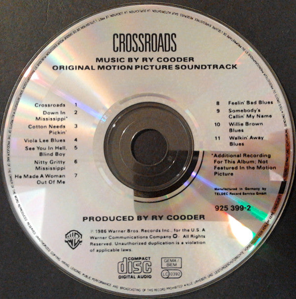 Ry Cooder : Crossroads - Original Motion Picture Soundtrack (CD, Album, RE)