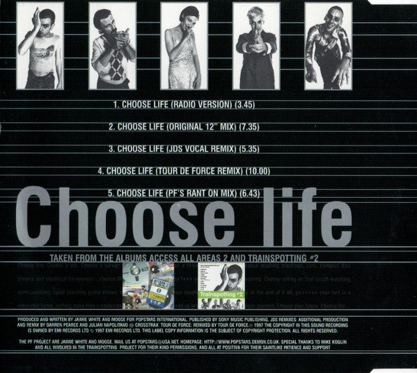 PF Project Featuring Ewan McGregor : Choose Life (CD, Single, EMI)