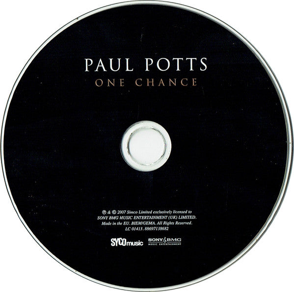 Paul Potts (2) : One Chance (CD, Album, Arv)