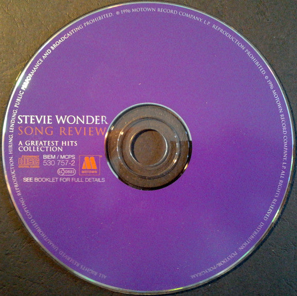 Stevie Wonder : Song Review (A Greatest Hits Collection) (CD, Comp, PMD)