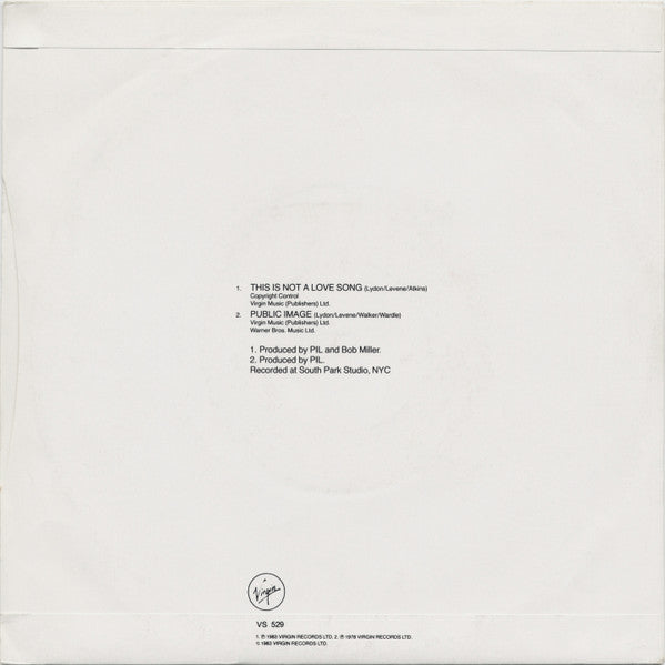Public Image Limited : This Is Not A Love Song (7", Single, EMI)