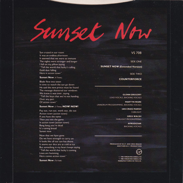 Heaven 17 : Sunset Now (7", Single)