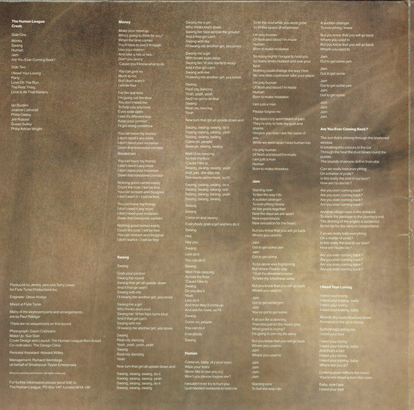 The Human League : Crash (LP, Album)