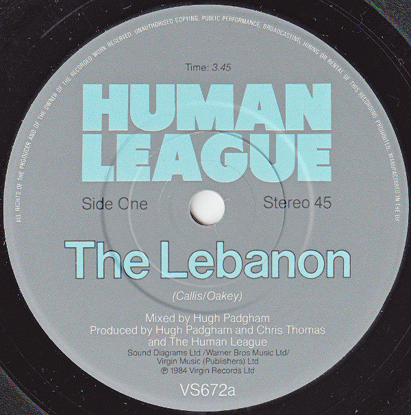 The Human League : The Lebanon (7", Single, Mat)