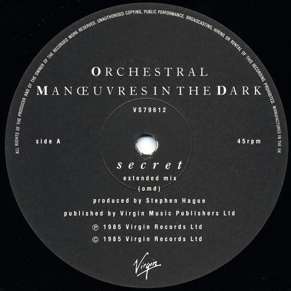 Orchestral Manœuvres In The Dark* : Secret (12", Single)