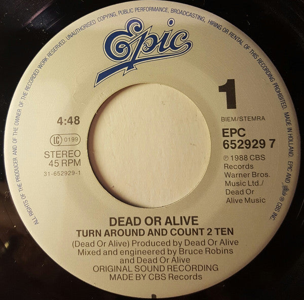 Dead Or Alive : Turn Around And Count 2 Ten (7", Single)