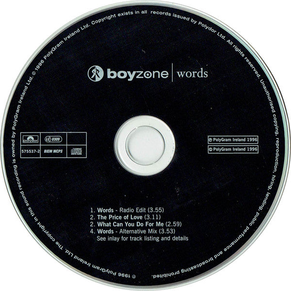 Boyzone : Words (CD, Single)
