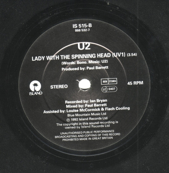 U2 : One (7", Single)