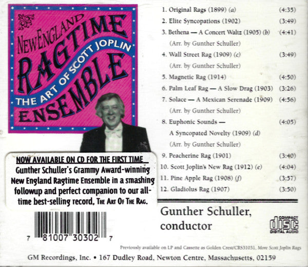 New England Ragtime Ensemble* : The Art Of Scott Joplin (CD, Album, RE, RM)
