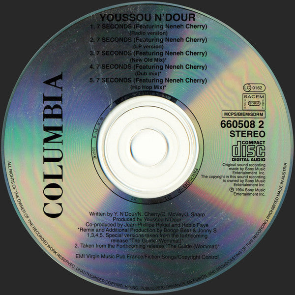 Youssou N'Dour & Neneh Cherry : 7 Seconds (CD, Single)