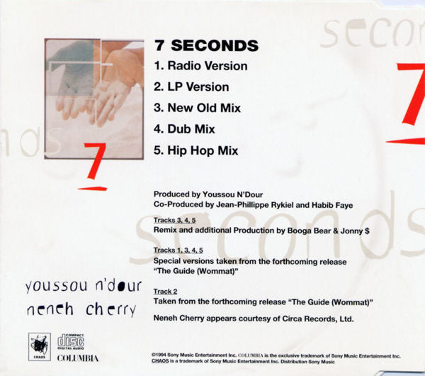 Youssou N'Dour & Neneh Cherry : 7 Seconds (CD, Single)