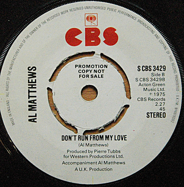 Al Matthews : Fool (7", Single, Promo)