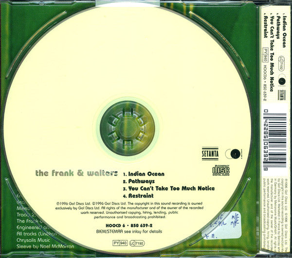 The Frank And Walters : Indian Ocean (CD, Single)