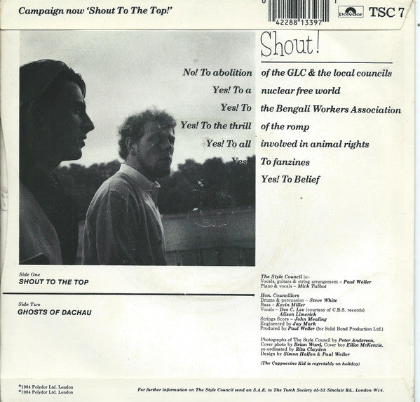 The Style Council : Shout To The Top (7", Single, Sol)