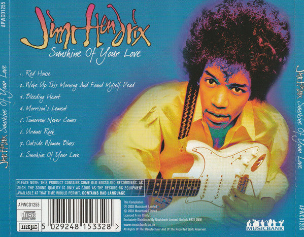 Jimi Hendrix : Sunshine Of Your Love (CD, RE)